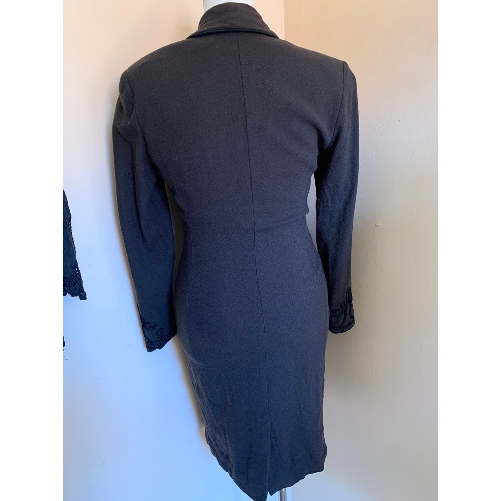 Dana Buchman Dresses Brown Pure Wool Long Sleeve Button Front Coat Dress 6 - Picture 3 of 9